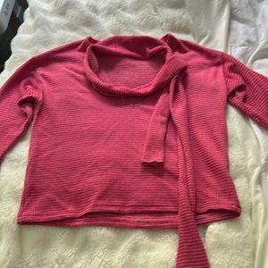 Pink Zara shirt with scarf attached